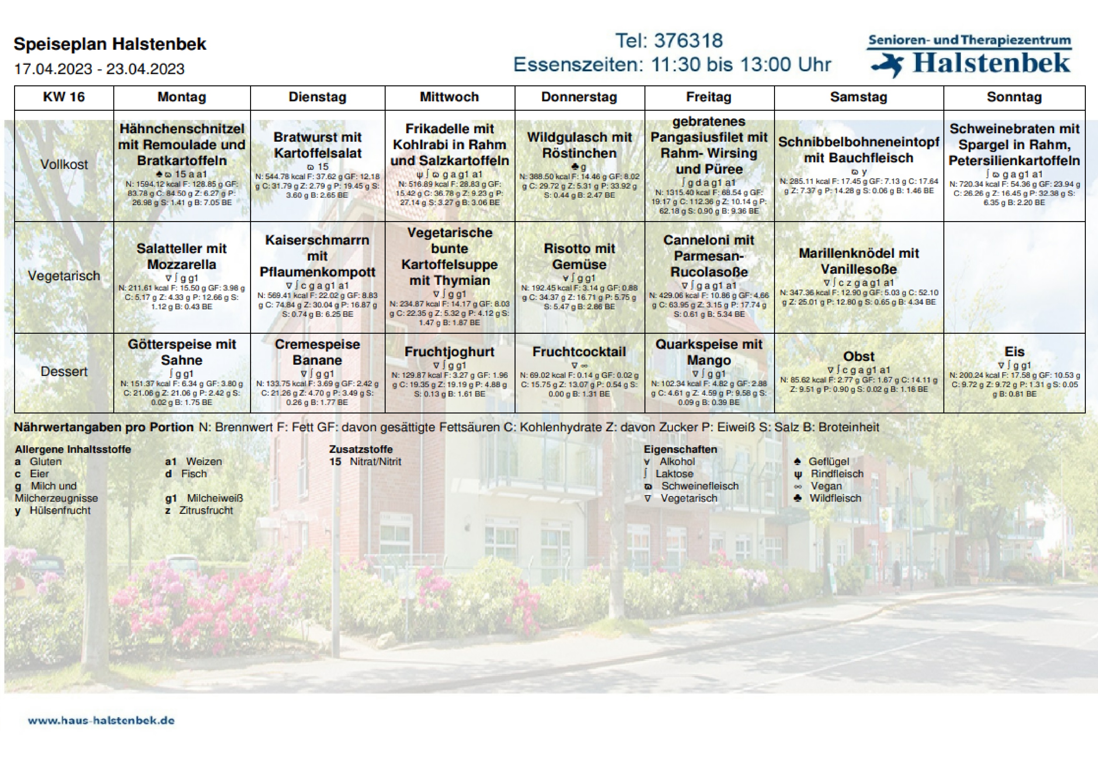 Speiseplan KW16