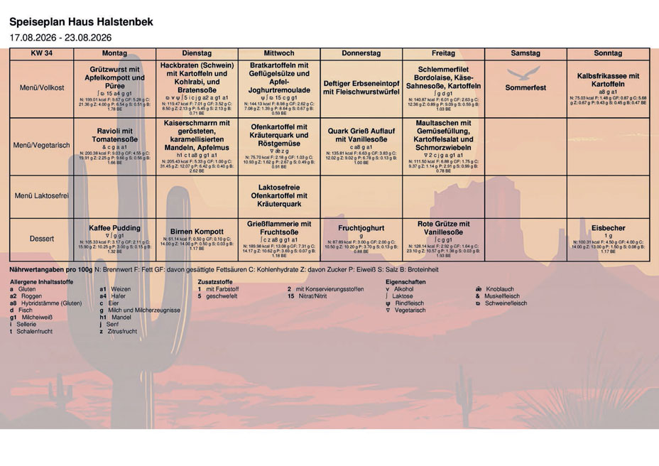 Speiseplan KW34